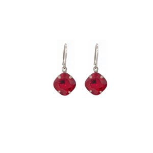 Remi Drop Crystal Red Earrings Petite, handmade by Redki Couture Jewellery Australia