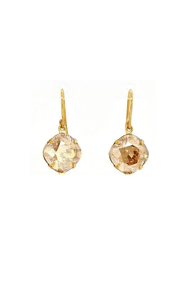 Remi Gold Crystal 2cm Earrings Gold Metal, lovely gold crystal bridal earrings