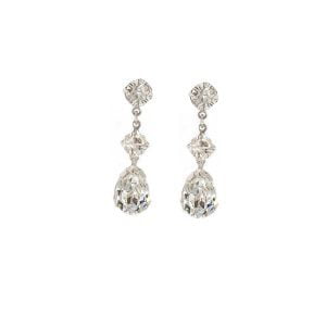 lovely long teardrop chandelier earrings in gorgeous sparkling crystal, Made in Brisbane, Australia