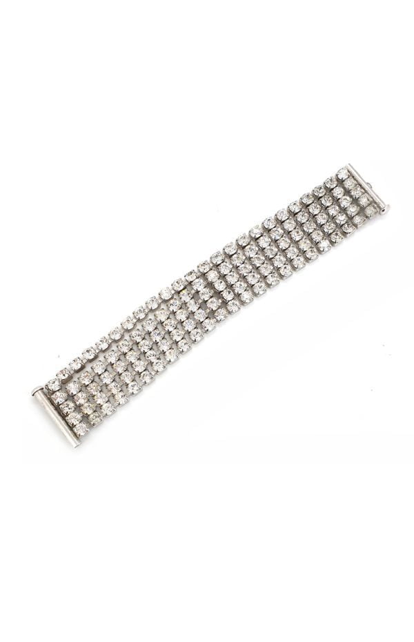 Sway My Way Crystal Bracelet Grande, 3cm rhodium bracelet, clear crystals, made in australia