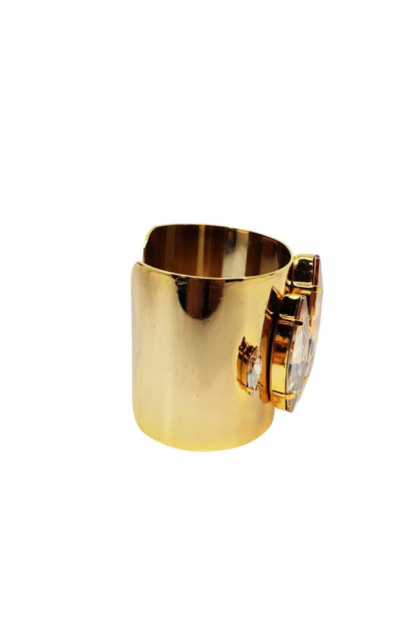 Parisian gold cuff bracelet, extra large gold metal cuff, Redki Couture Jewellery, Made in Australia