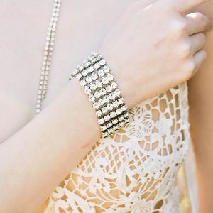 Sway My Way 5 Strand Crystal Bracelet, Gold Metal Channel Set, 16cm long