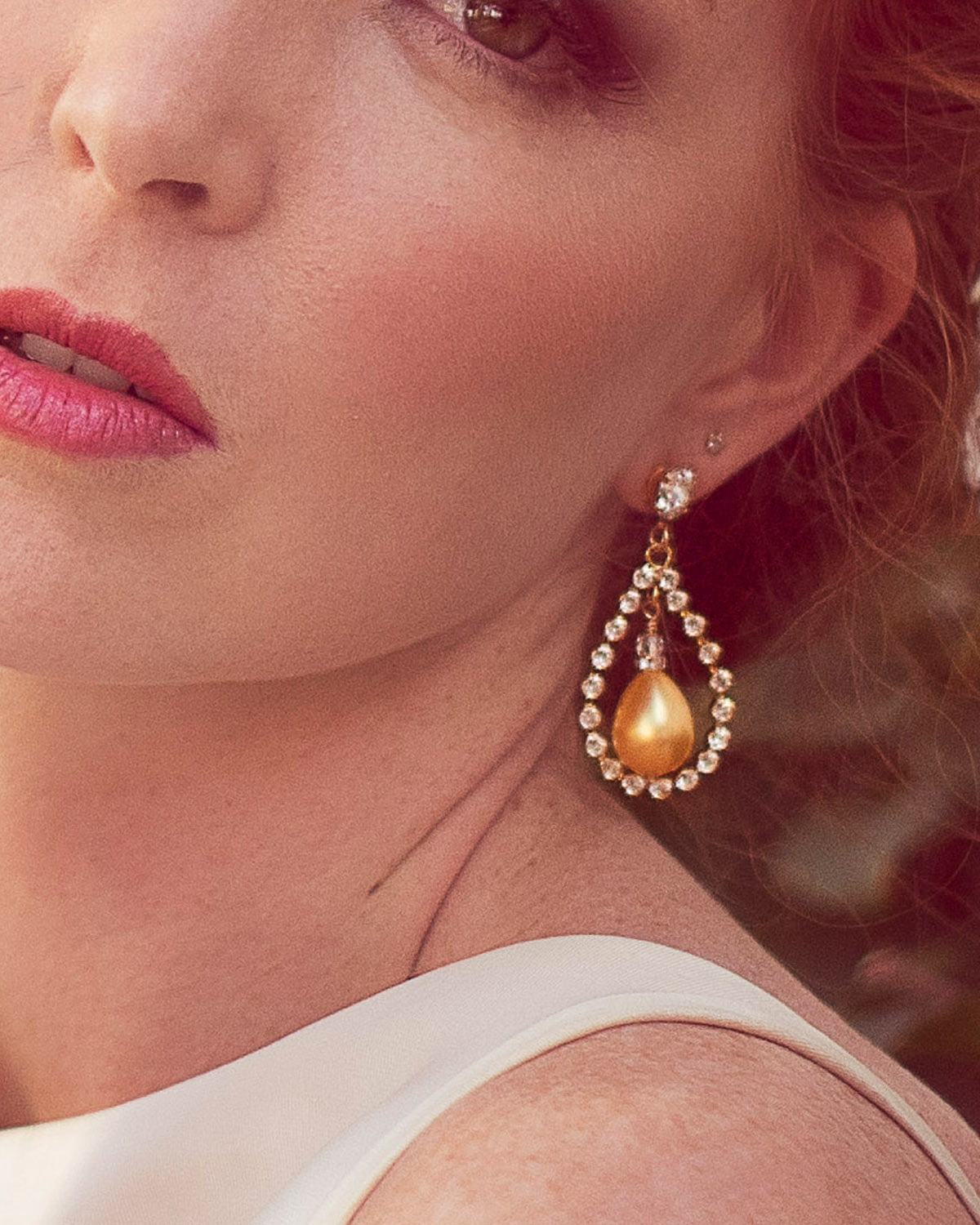 Esmerelda Luxury Baroque Pearl Earrings - Gold - Culturesse