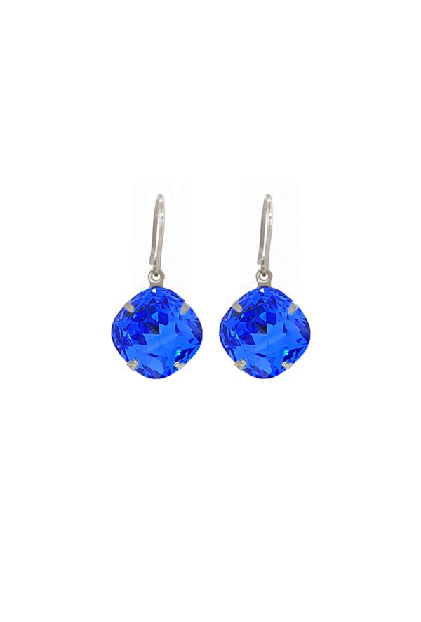 Remi Drop Crystal Blue Earrings Petite, Redki Couture Jewellery