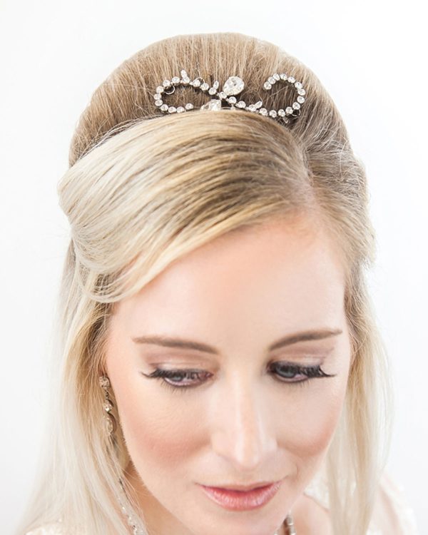 Whispers in the Night Scroll Crystal Hairpiece Petite, handmade by Redki Couture Jewellery