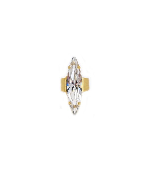 The Parisian Nights Chiffon Clear Marquise 30mm Crystal Ring is a gorgeous ring worn for attention.