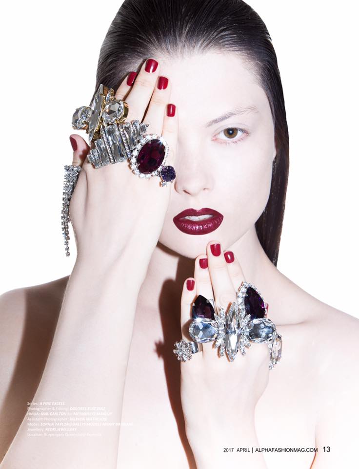 AFM Magazine Cover, jewellery photoshoot, luxury jewellery Australia