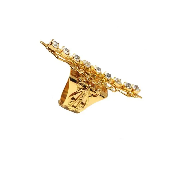 NIGHTFALL GOLD CRYSTAL FILIGREE RING