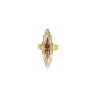 Parisian Nights Gold Ring 30mm Crystal, Gold Metal