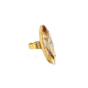 Parisian Nights Gold Ring 30mm Crystal, Gold Metal