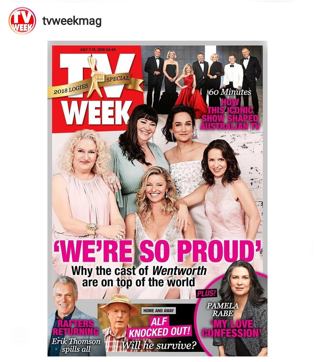 Cast of Wentworth win gold logie, Celia Ireland, Sigrid Thornton, Katrina Milosevic, Kate Jenkinson, featured in TV Week photoshoot