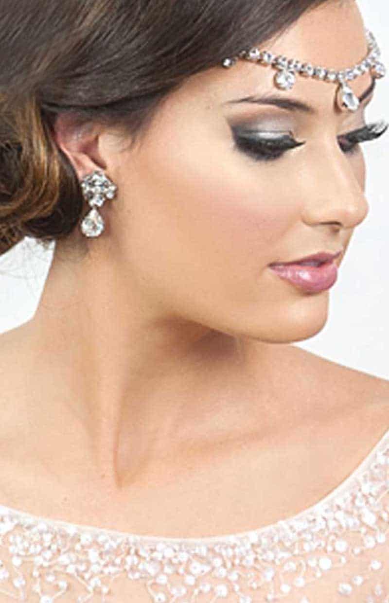 Art Deco Bridal Crystal Earrings, Redki Couture Jewellery, kim kardashian inspired bridal headpiece crystal tiara, Made in Brisbane, Australia