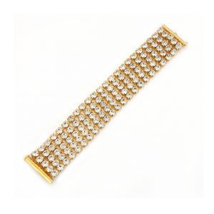 Sway My Way Crystal Bracelet Grande, 3cm gold bracelet, clear crystals, made in australia
