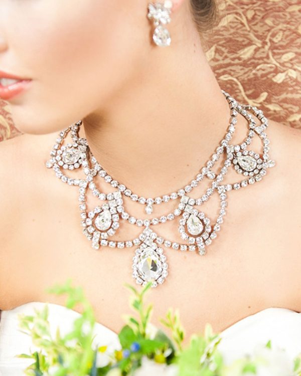 Moonlight Romance Statement BIB Crystal Statement Necklace, Handmade Redki Couture Jewellery
