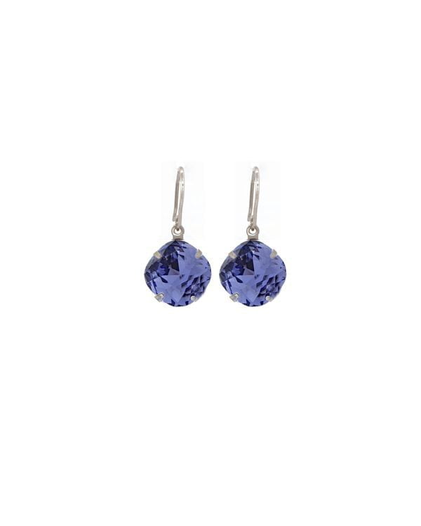 Remi Drop Crystal Purple Earrings Petite, Handmade byRedki Couture Jewellery