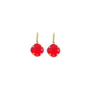 Remi Drop Crystal Red Earrings Petite, Redki Couture Jewellery