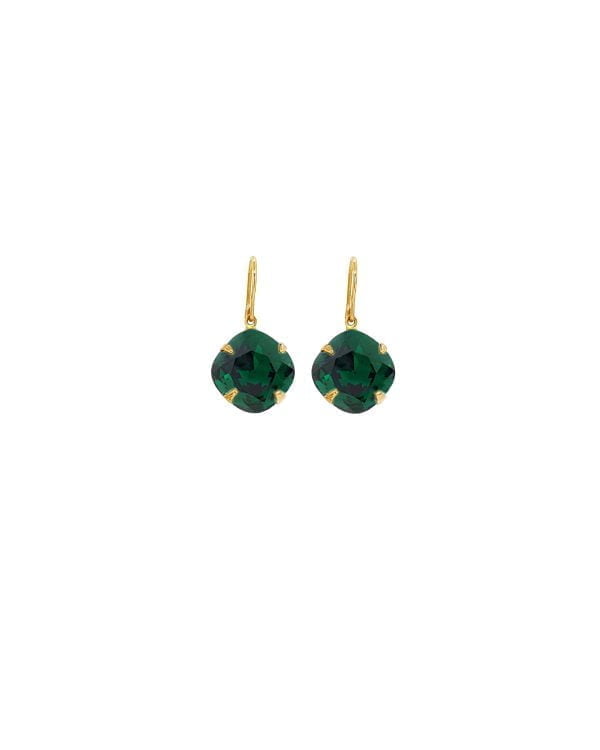 Remi Drop Crystal Emerald Green Earrings Petite, Redki Couture Jewellery