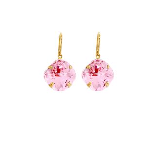 Remi Drop Crystal Pink Earrings Petite, Redki Couture Jewellery