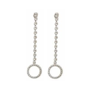 Lets Dance Circle Crystal Long Earrings, Handmade by Redki Couture Jewellery