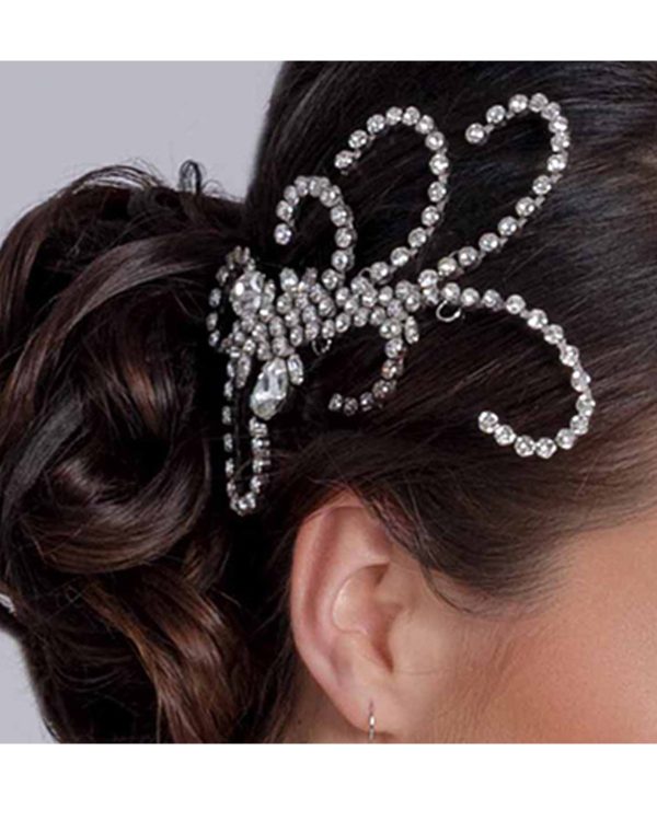 Whispers in the Night Scroll Hairpiece Grand, Scroll Crystal Hairpiece, handmade by Redki Couture Jewellery