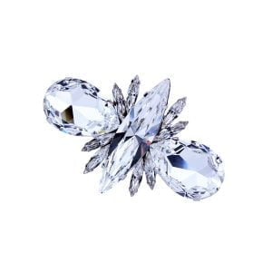 Zora Ring Grand, Chiffon Clear Teardrop and Marquise Crystals, Rhodium Metal Ring