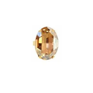 Dancing In The Dark Ring, Sahara Gold Oval 30mm Crystal, Gold Metal