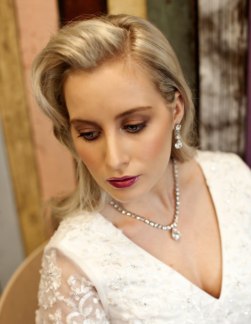 Redki Couture Jewellery featured in Vintage Bridal Magazine on a beautiful bride wearing Bridal jewellery, Vintage Bride