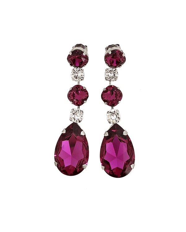 Astor Magenta Pink Chandelier Drop Earrings, handmade by Redki Couture Jewellery, Made in Australia