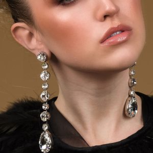 Astor Clear Crystal Chandelier Earrings 15cm