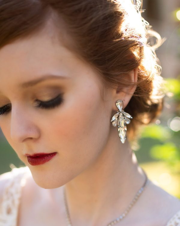 Parisian Clear Crystal Marquise Bridal Earrings, handmade by Redki Couture Jewellery