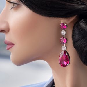 Astor Magenta Pink Chandelier Crystal Earrings, 8cm Long Earrings