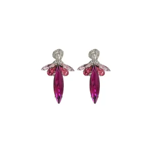 Parisian Pink Crystal Marquise Fashion Earrings, handmade by Redki Couture Jewellery
