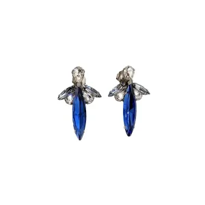 Parisian Blue Crystal Marquise Fashion Earrings, handmade by Redki Couture Jewellery