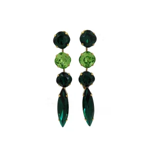 Chelsea Green Long Chandelier Earrings, handmade by Redki Couture Jewellery