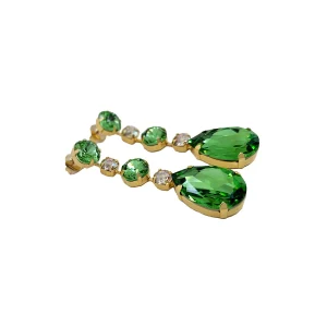 Astor Green Crystal Earrings 8cm